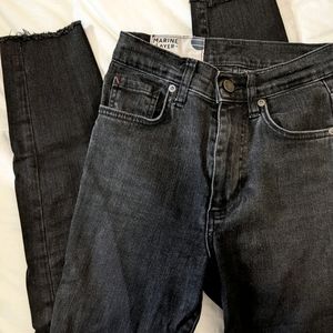 Marine Layer High Waist Crop Skinny Jeans, Blk 25